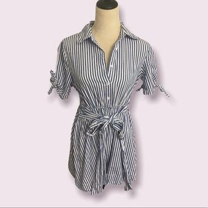 Striped Dress with tie waist - nautical